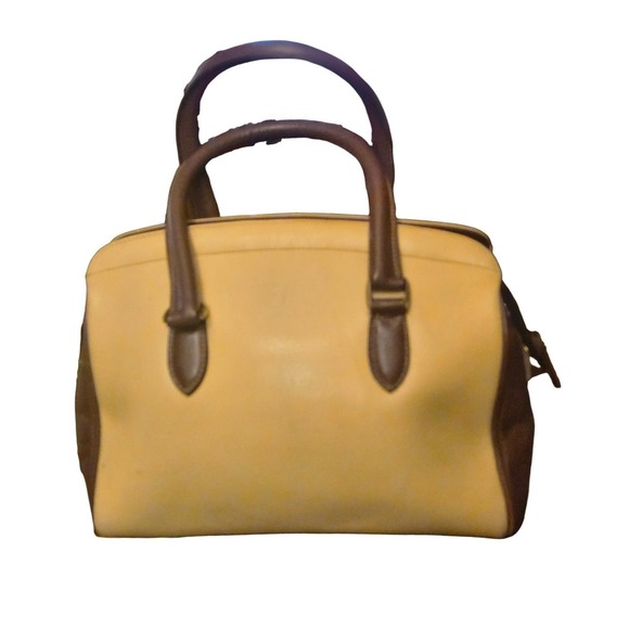 Coach Leather Satchel Handbag Beige Brown Dual Tone Authentic A6E 4410 Women - Picture 7 of 10